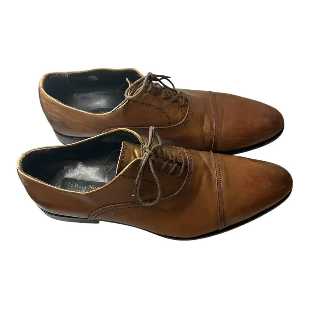To Boot New York Adam Derrick brown leather cap toe dress shoes. Italy. Size 12
